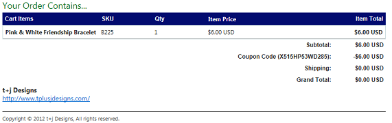 FREE 10 Coupon Code From T j Designs FREE Jewelry Hunt4Freebies