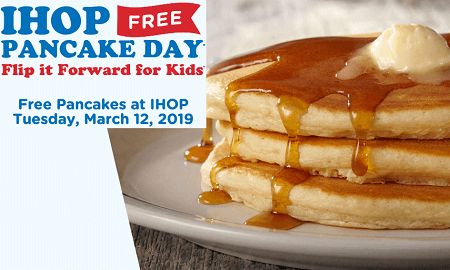 FREE Short Stack of Pancakes at IHOP on March 12th 